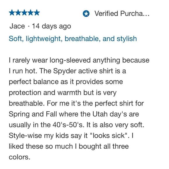 Spyder Active Men’s Soft Lightweight Breathable Stretch ¼ Zip Top: Sizes L, XL - - Picture 14 of 16